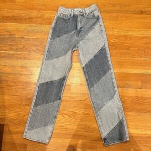 PacSun Women's 90's Boyfriend Straight‎ Jeans with Blue Patchwork Size 25